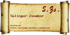 Selinger Zsombor névjegykártya